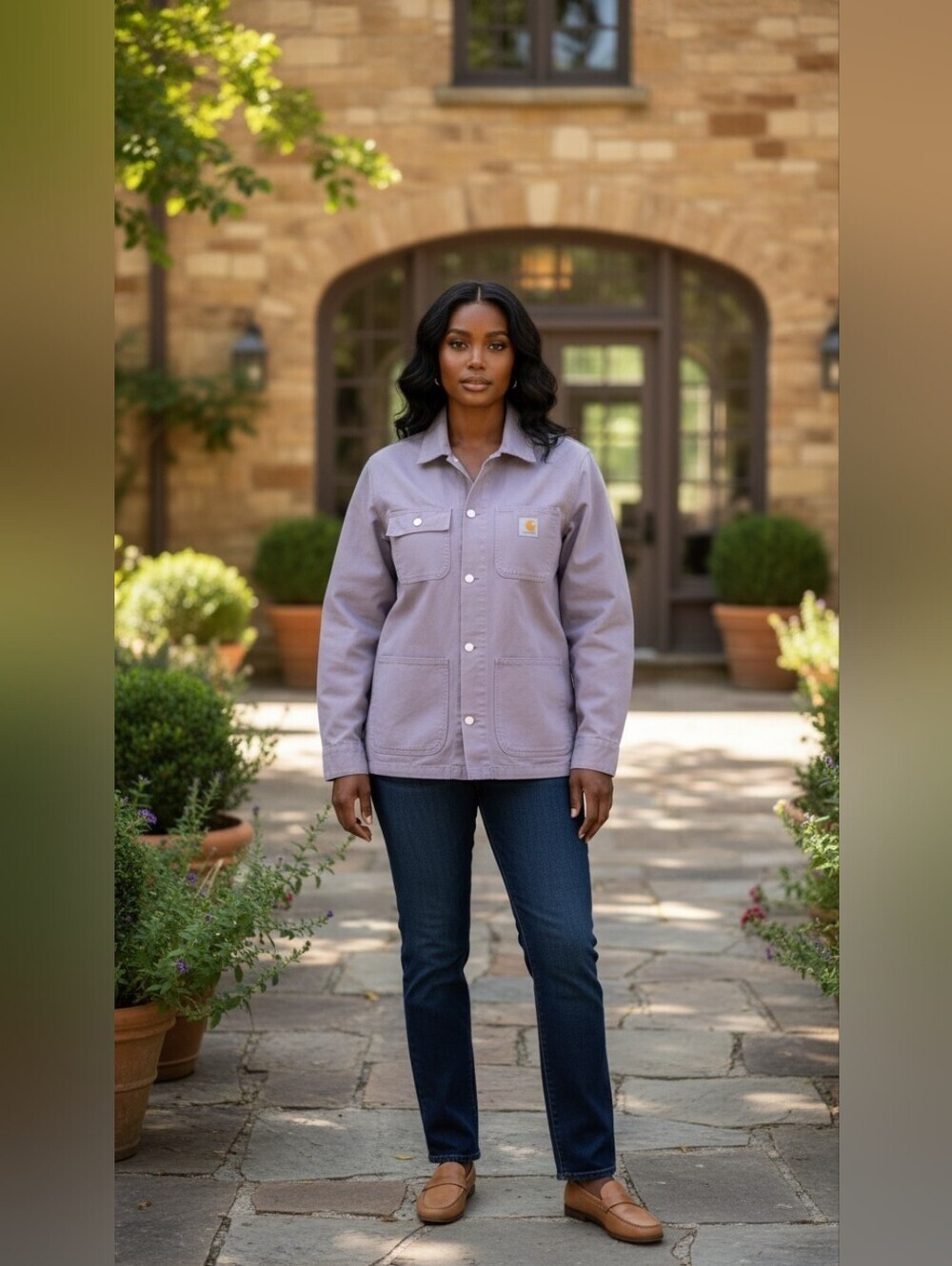 Carhartt WIP Women’s Michigan Coat Purple Oversized Chore Jacket Large